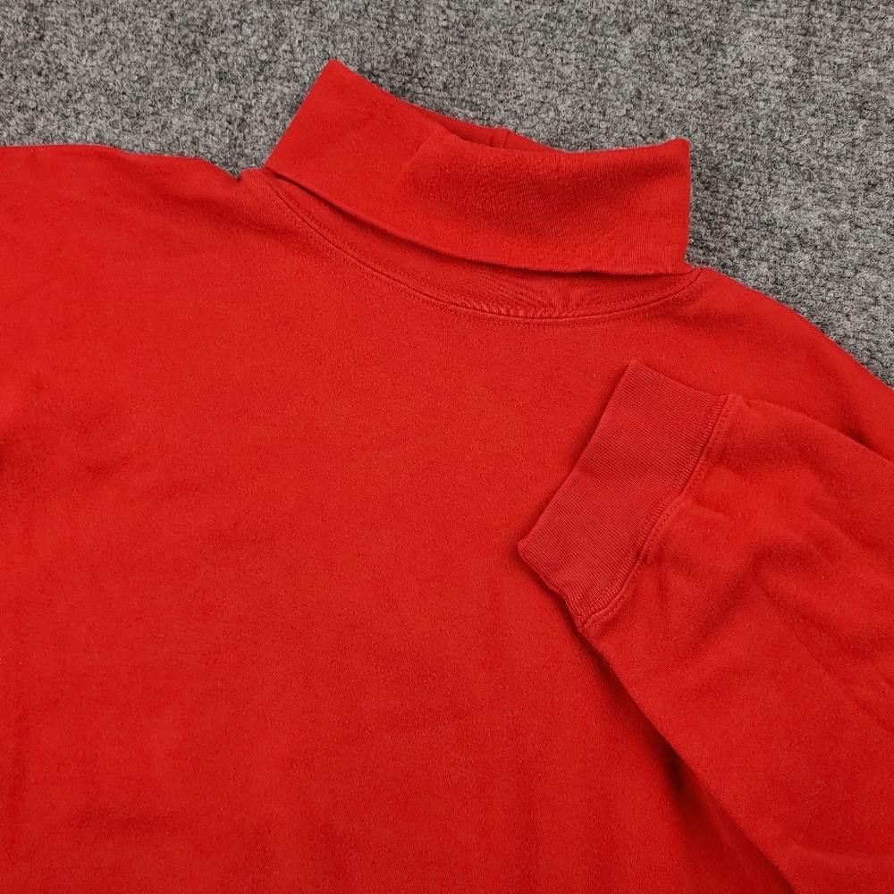 Vintage 90s J Crew Turtleneck Shirt XL Oarsman Long Sleeve Preppy Cuffed Red